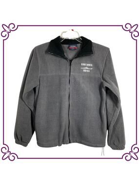 Landway Fleese Gray Souvenir USS IOWA BB-61 Relaxed Fit Zip Up Jacket SMALL